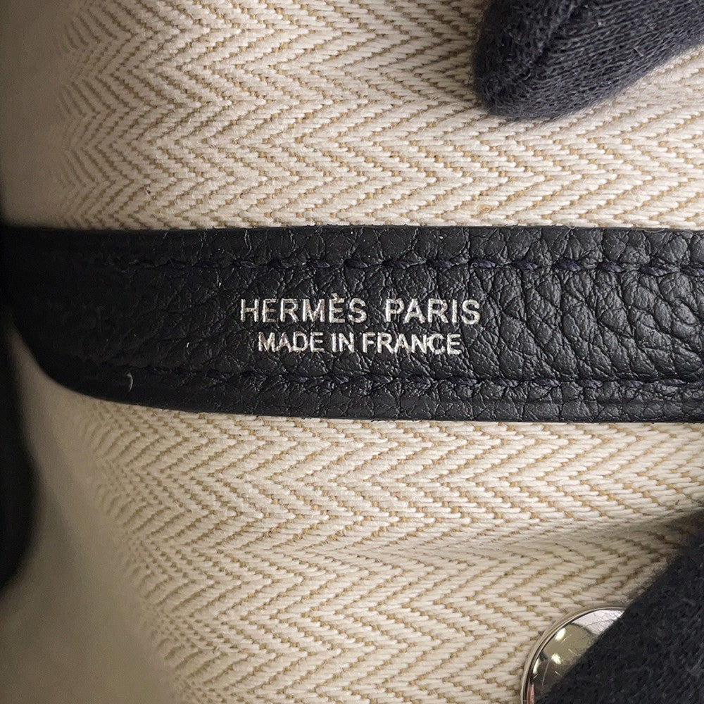 HERMES Garden Party Black Negonda Leather Size TPM