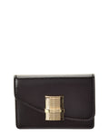 Ferragamo Fiamma Leather Card Holder Black ONE SIZE