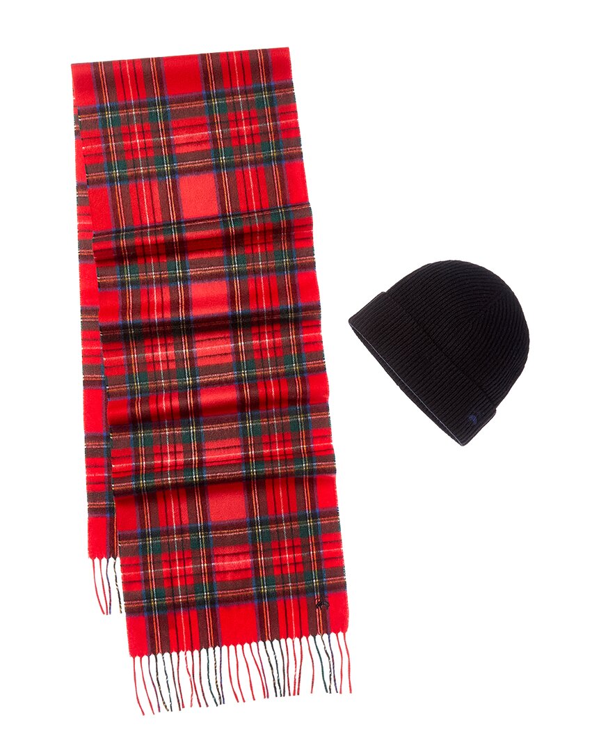 Brooks Brothers 2Pc Wool & Cashmere-Blend Hat & Gloves Set