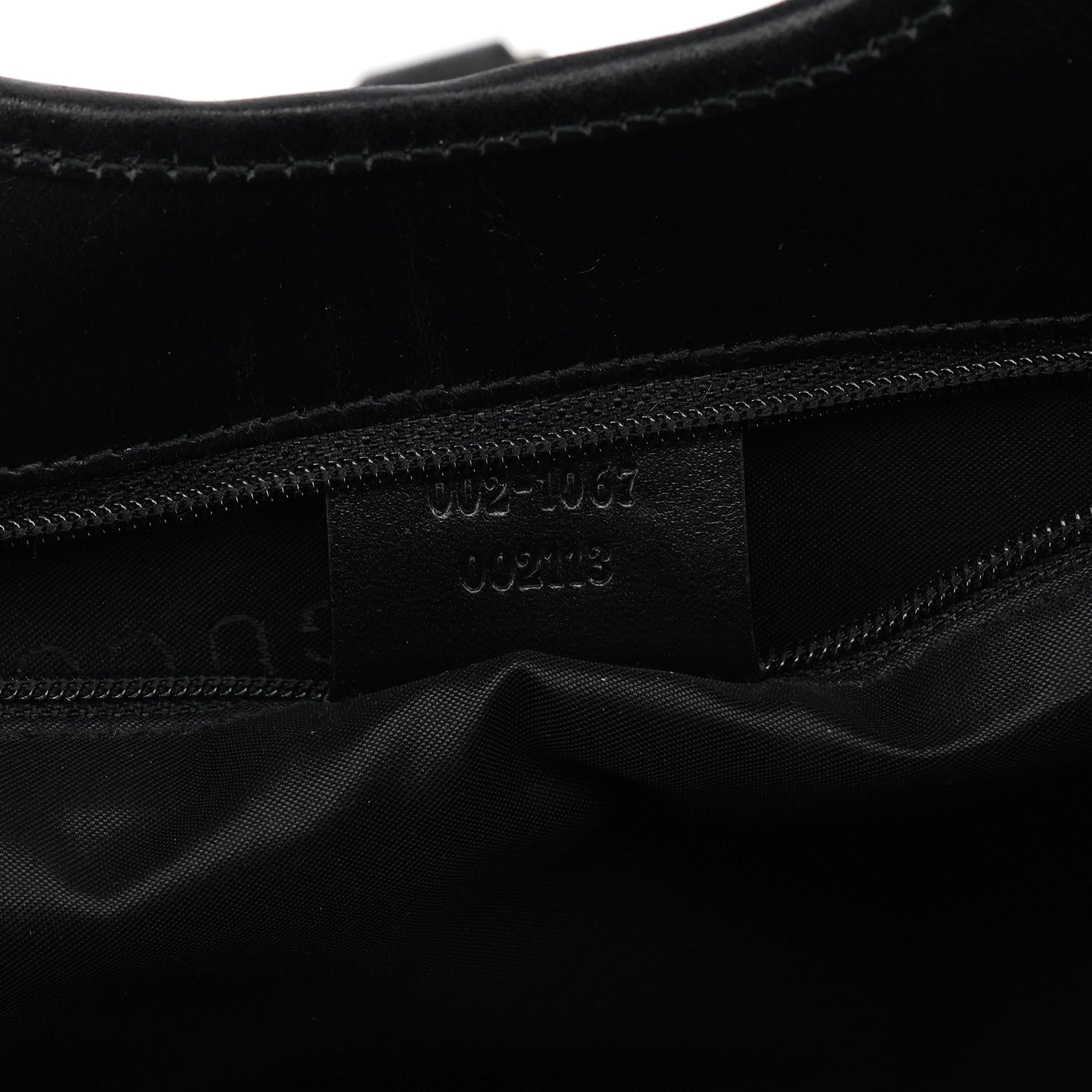002 1067 Beige Black Canvas Jackie Shoulder Bag