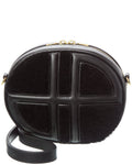 Patou Le Jp Leather & Shearling Shoulder Bag Black ONE SIZE