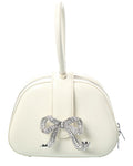 Self-Portrait Leather Top Handle Mini Bag White ONE SIZE
