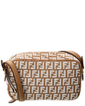 Fendi Ff Mini Raffia & Leather Camera Bag