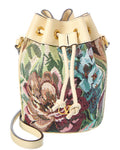 Valentino Leather-Trim Bucket Bag