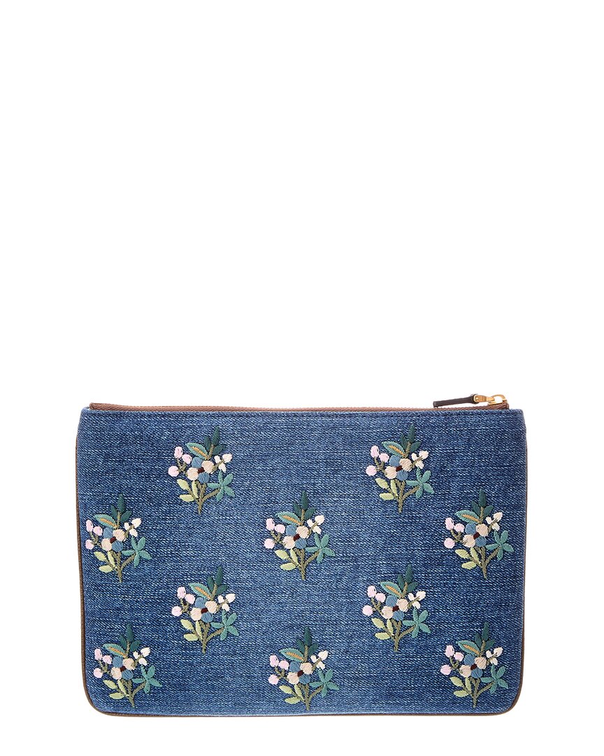 Valentino Vlogo Signature Denim Card Pouch