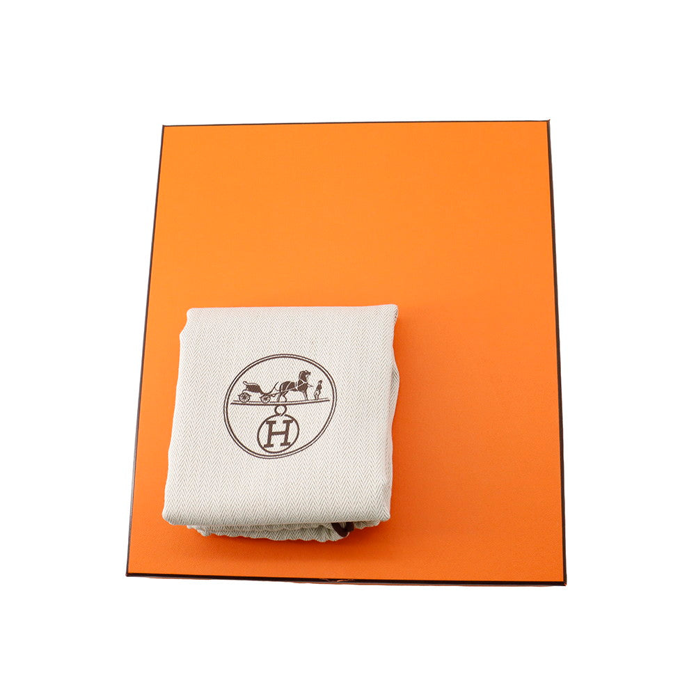 HERMES Neo Garden Ecru/Biscuit Toile H Negonda Leather Size 23