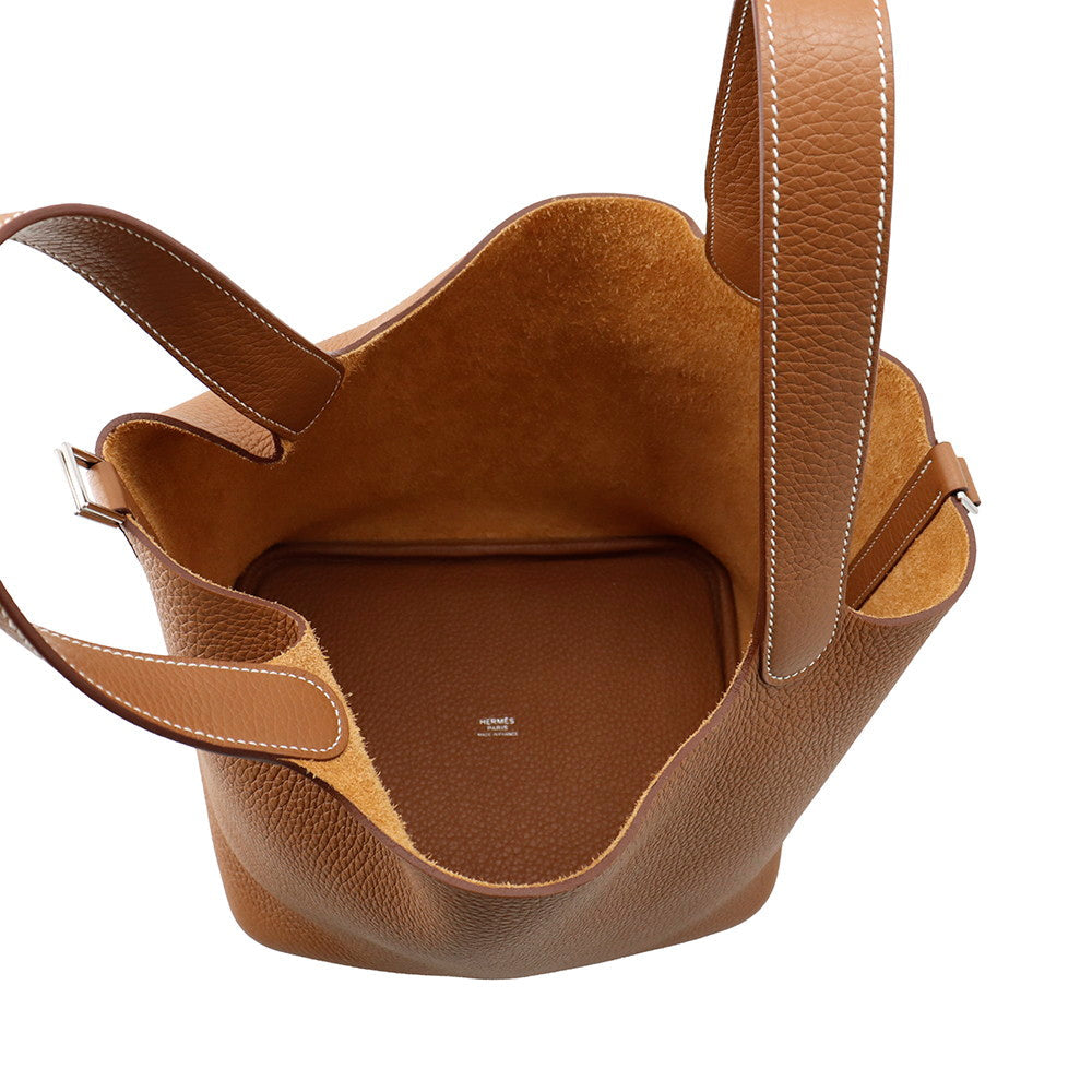 HERMES Picotin Padlock Gold Taurillon Clemence Size MM