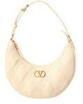 Valentino Vlogo Signature Leather Hobo Bag, White