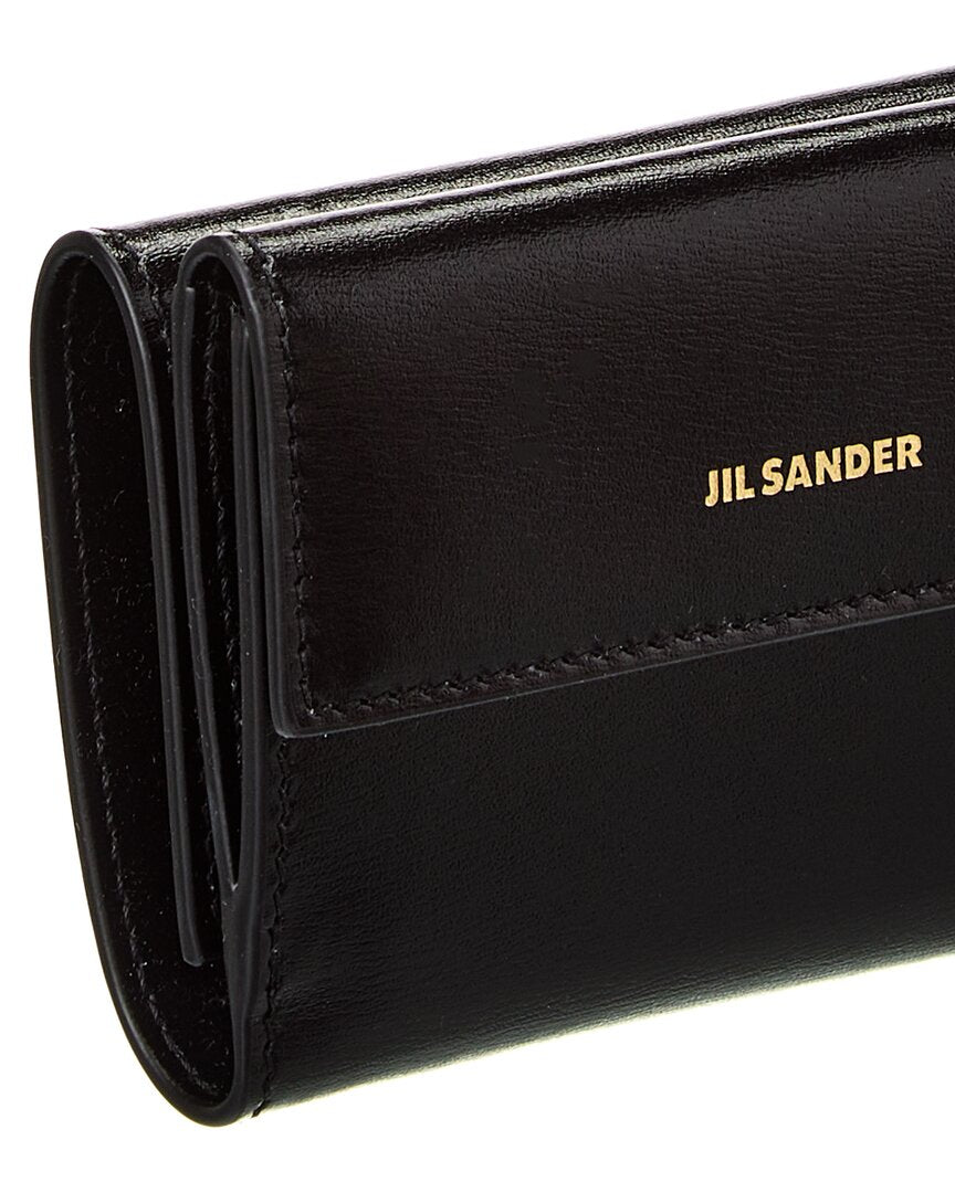 Jil Sander Logo Mini Leather French Wallet