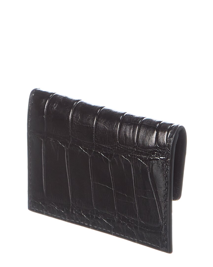 Versace La Medusa Croc-Embossed Leather Card Holder