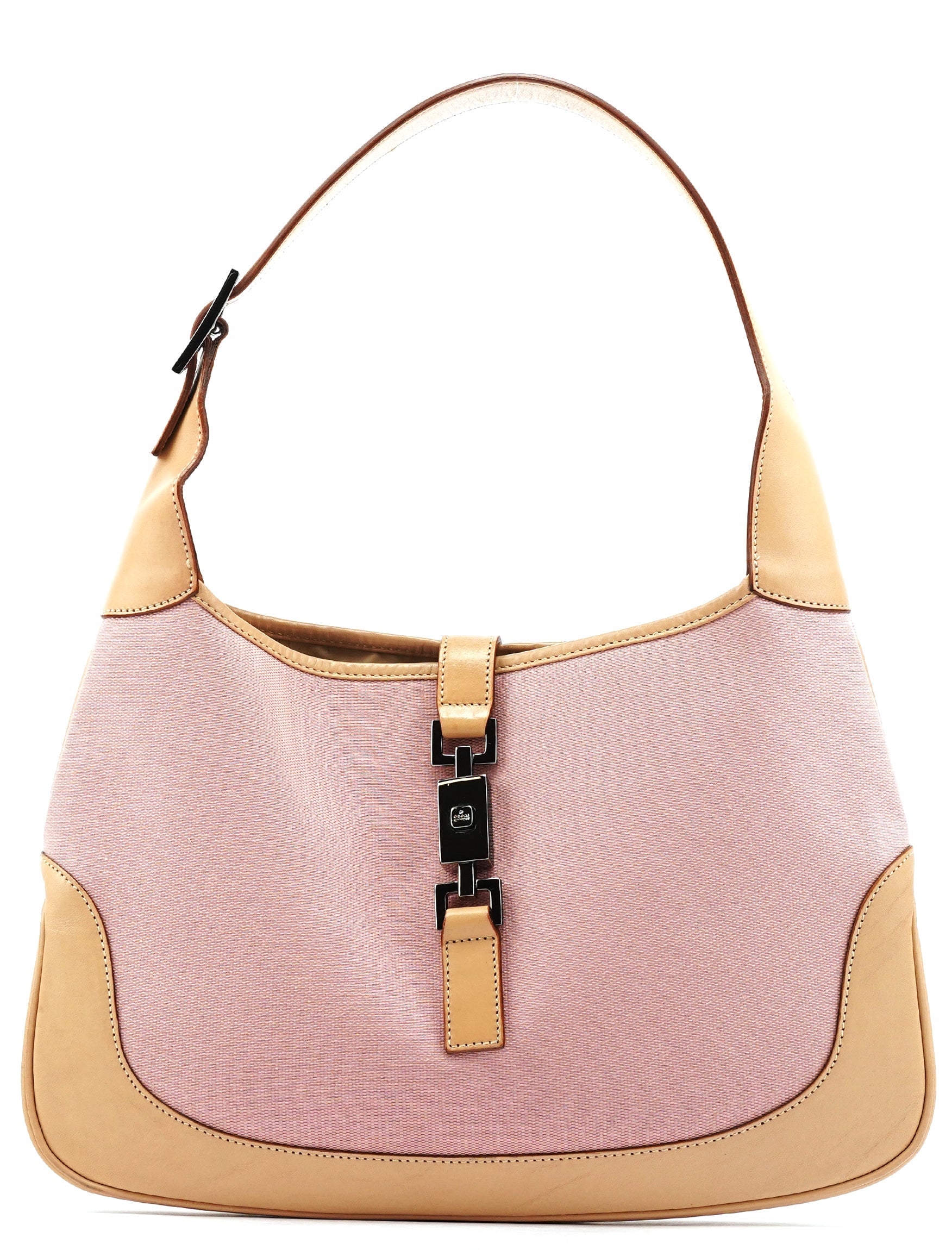001 3306 Pink Beige Canvas Jackie Shoulder Bag