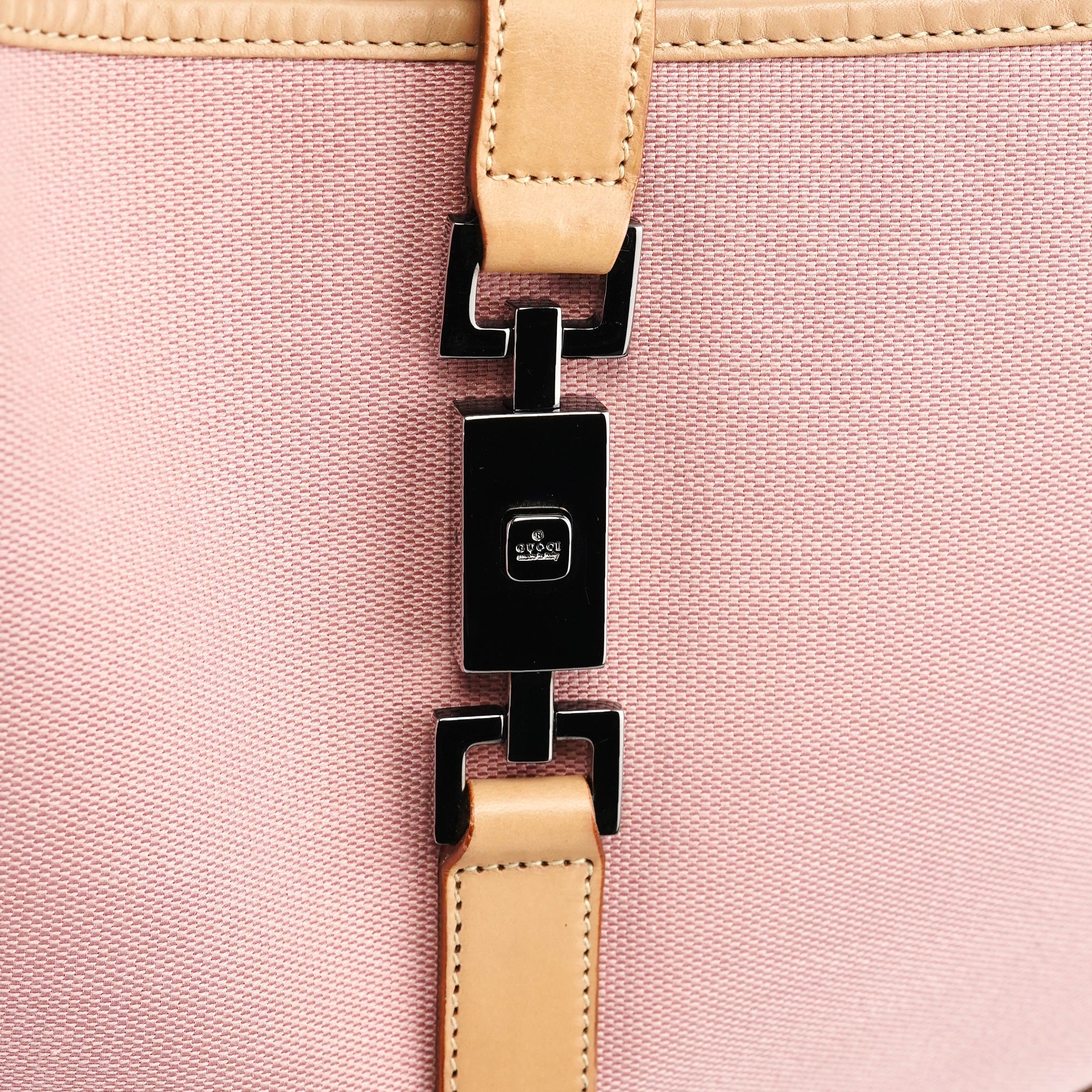 001 3306 Pink Beige Canvas Jackie Shoulder Bag