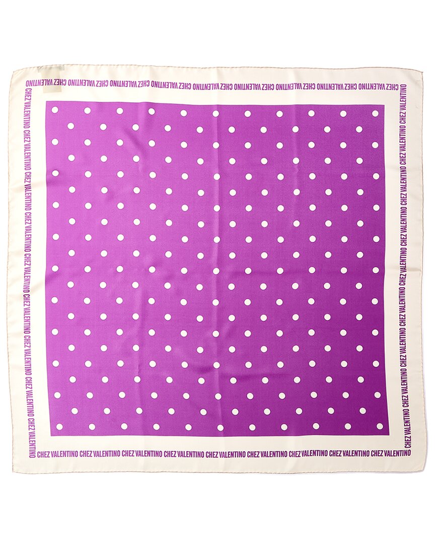 Valentino Chez Polka Dot Printed Silk Scarf