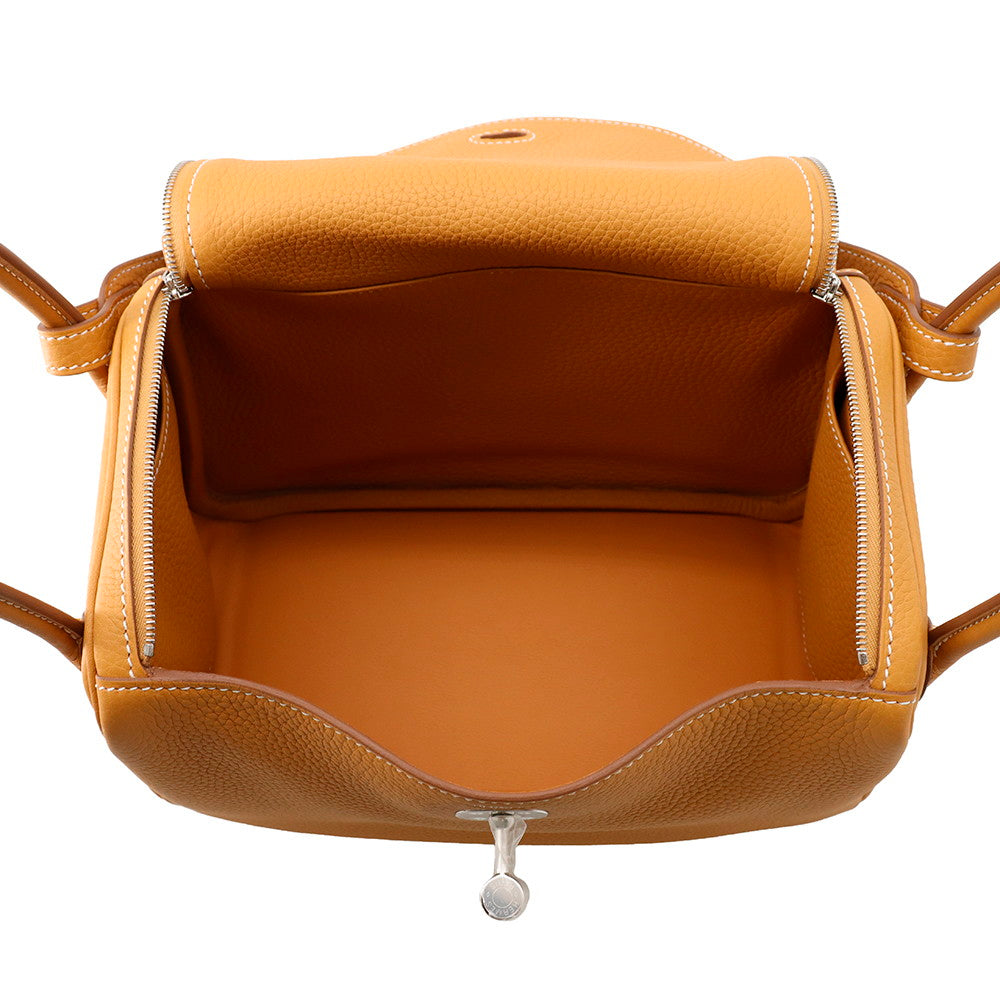 HERMES Lindy Natural Sable Taurillon Clemence Size 26