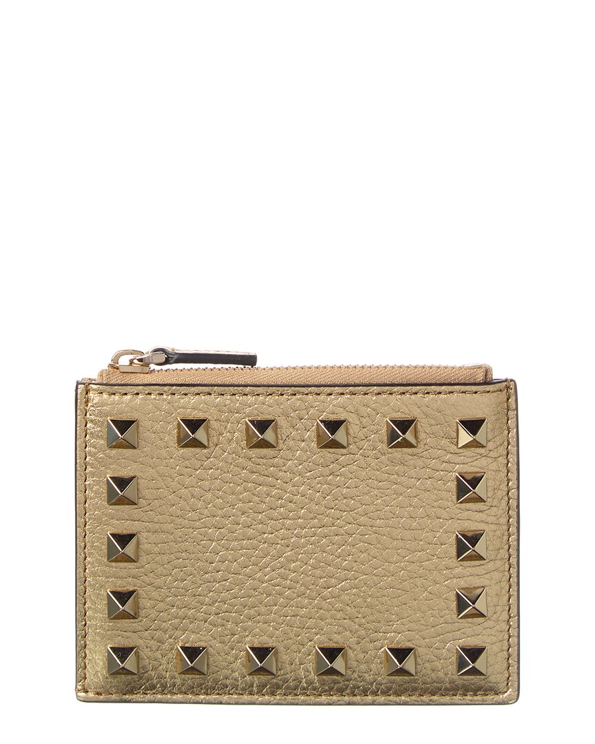 Valentino Rockstud Grainy Leather Card Holder