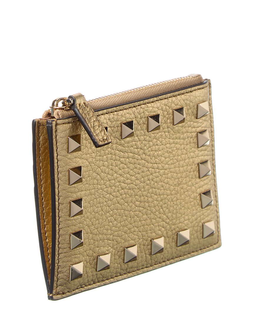 Valentino Rockstud Grainy Leather Card Holder