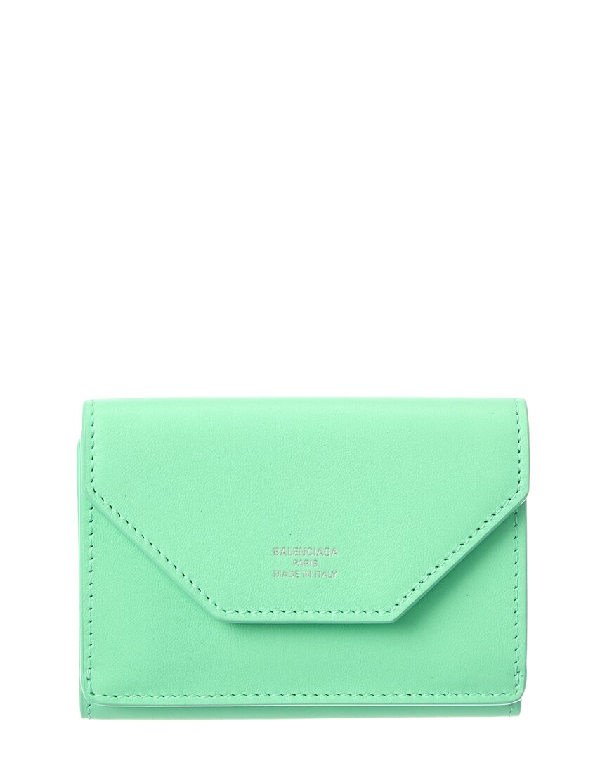 Balenciaga Logo Mini Leather Card Holder