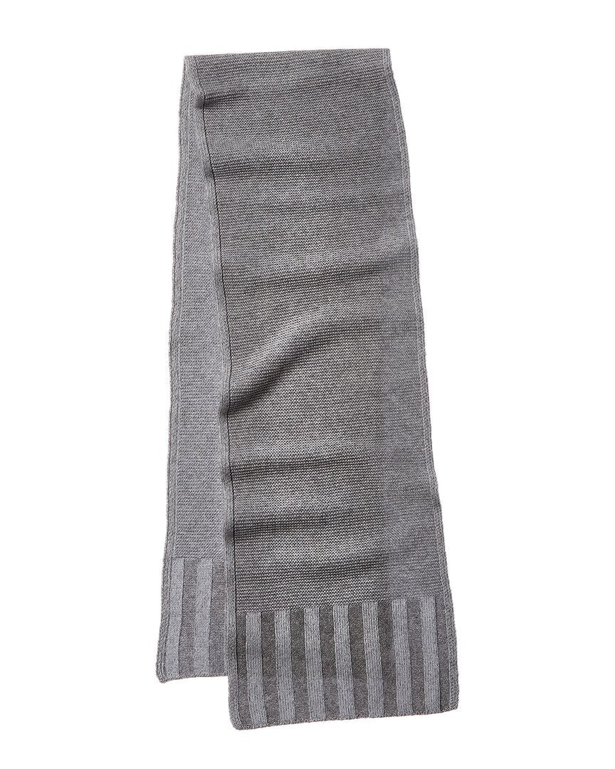 Forte Cashmere Plaited Garter Rib Trim Cashmere Scarf