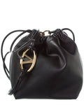 Valentino Sac Vlogo Pouf Leather Bag Black ONE SIZE