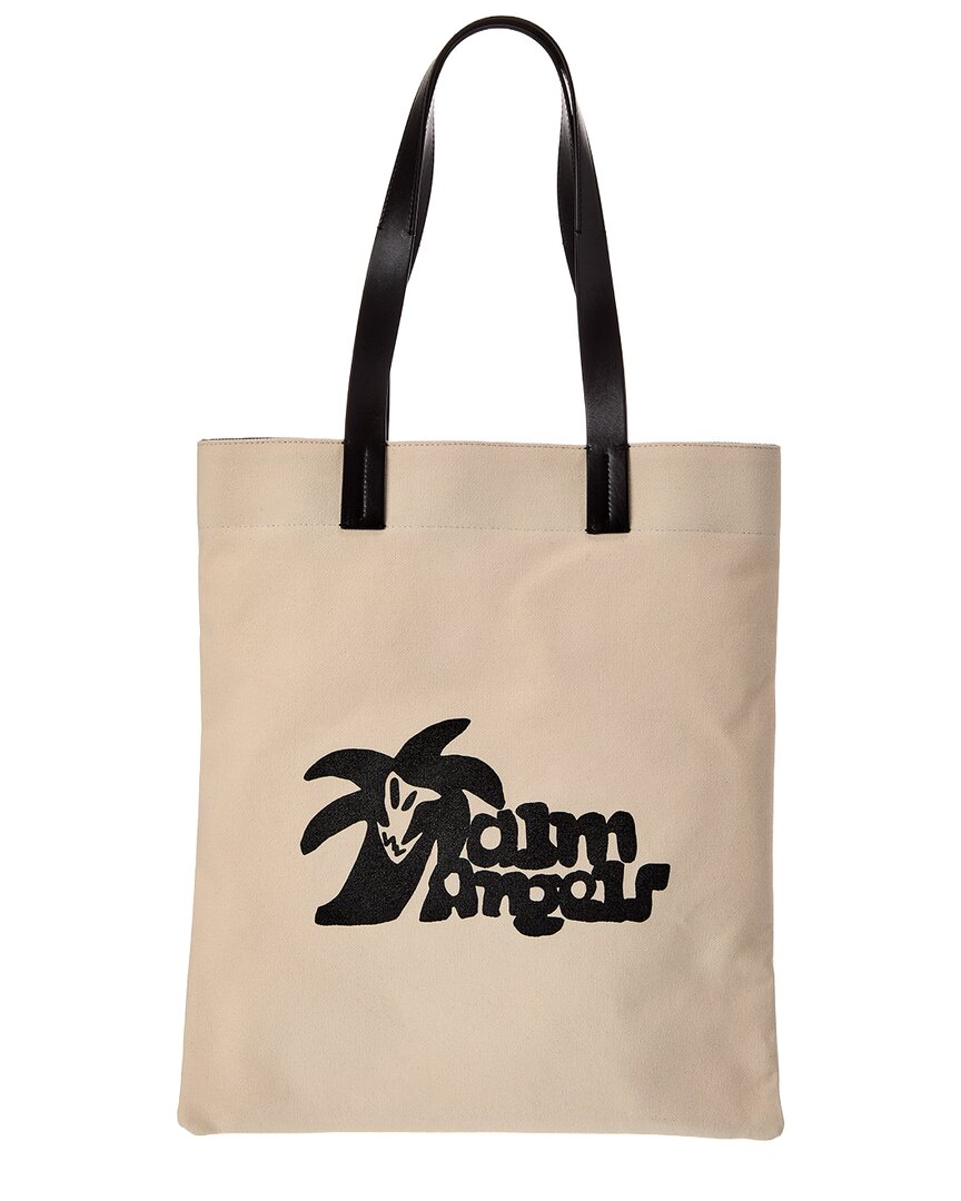 Palm Angels "Hunter" Canvas & Leather Shopping Bag