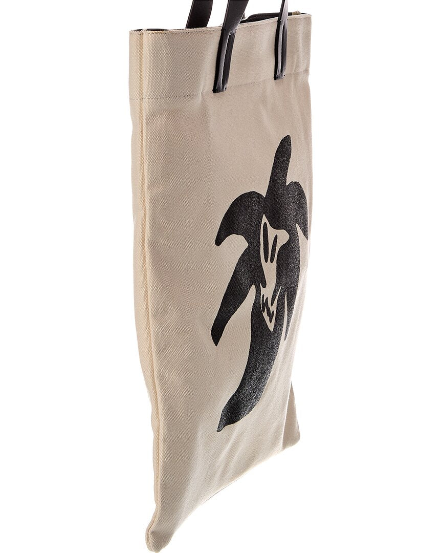 Palm Angels "Hunter" Canvas & Leather Shopping Bag