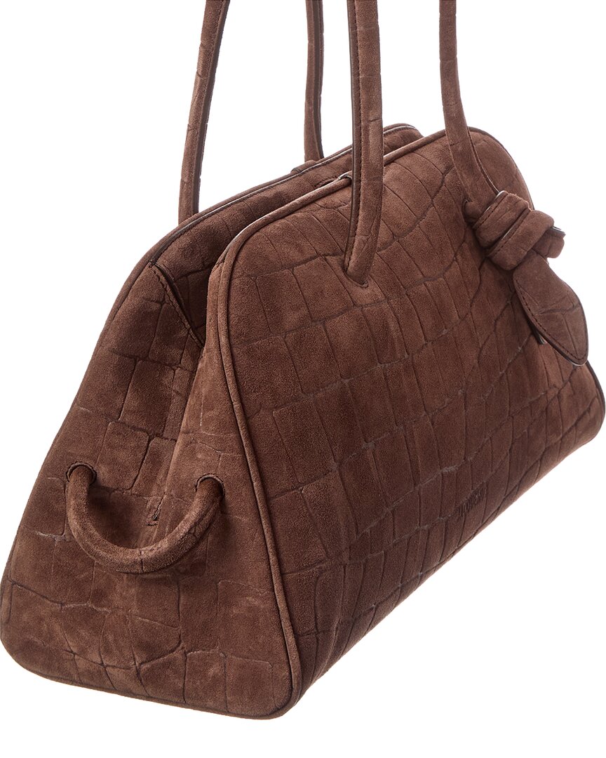 Jacquemus The Turismo Large Croc-Embossed Suede Shoulder Bag