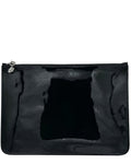 Alexander McQueen Women's Black Patent Leather Skull Charm Large Pouch