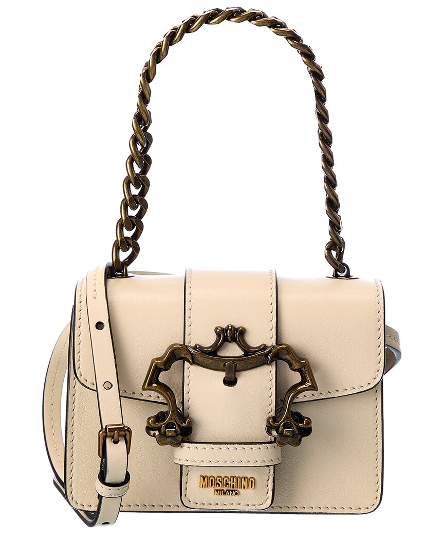 Moschino Padlock Detail Large Leather Crossbody