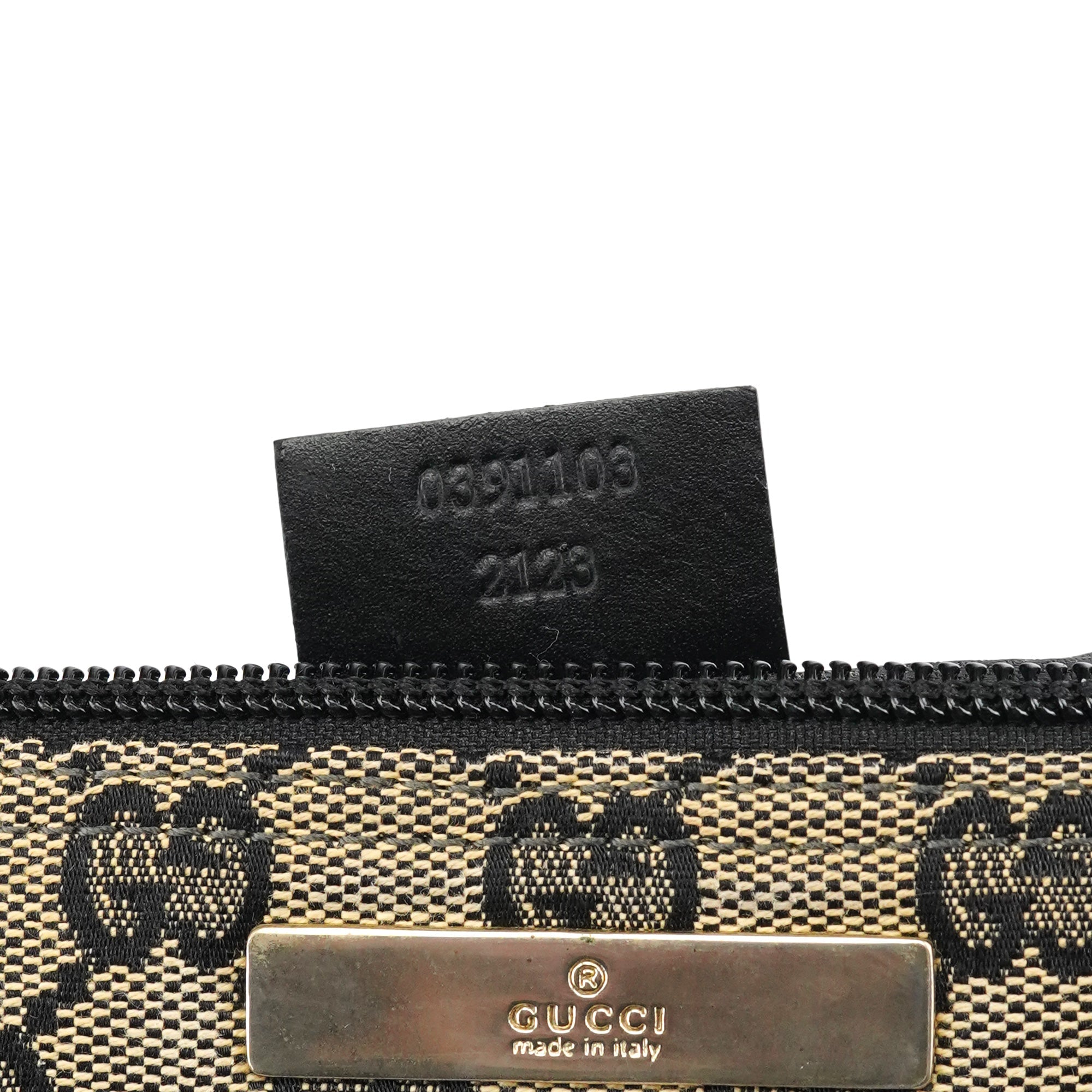039 1103 Beige Black GG Boat Pochette