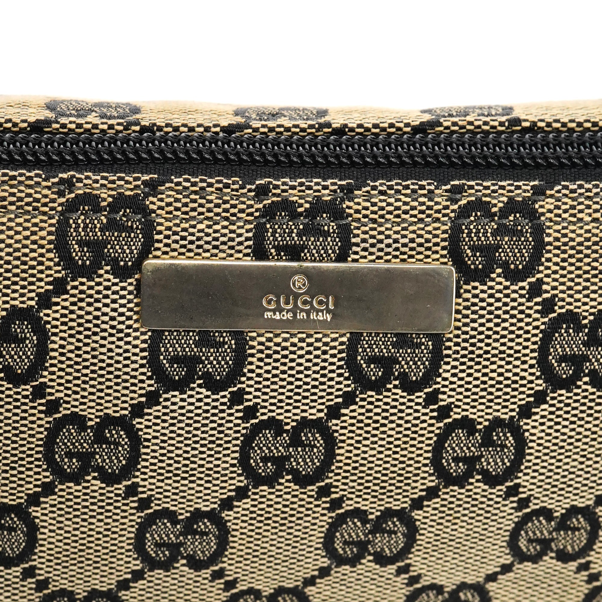 039 1103 Beige Black GG Boat Pochette