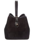 Celine Amber Suede & Python-Embossed Leather Bucket Bag