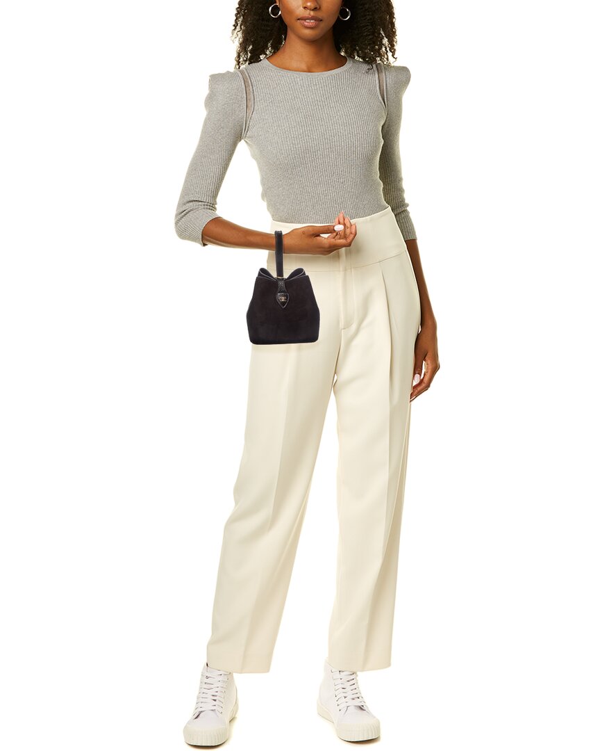 Celine Amber Suede & Python-Embossed Leather Bucket Bag