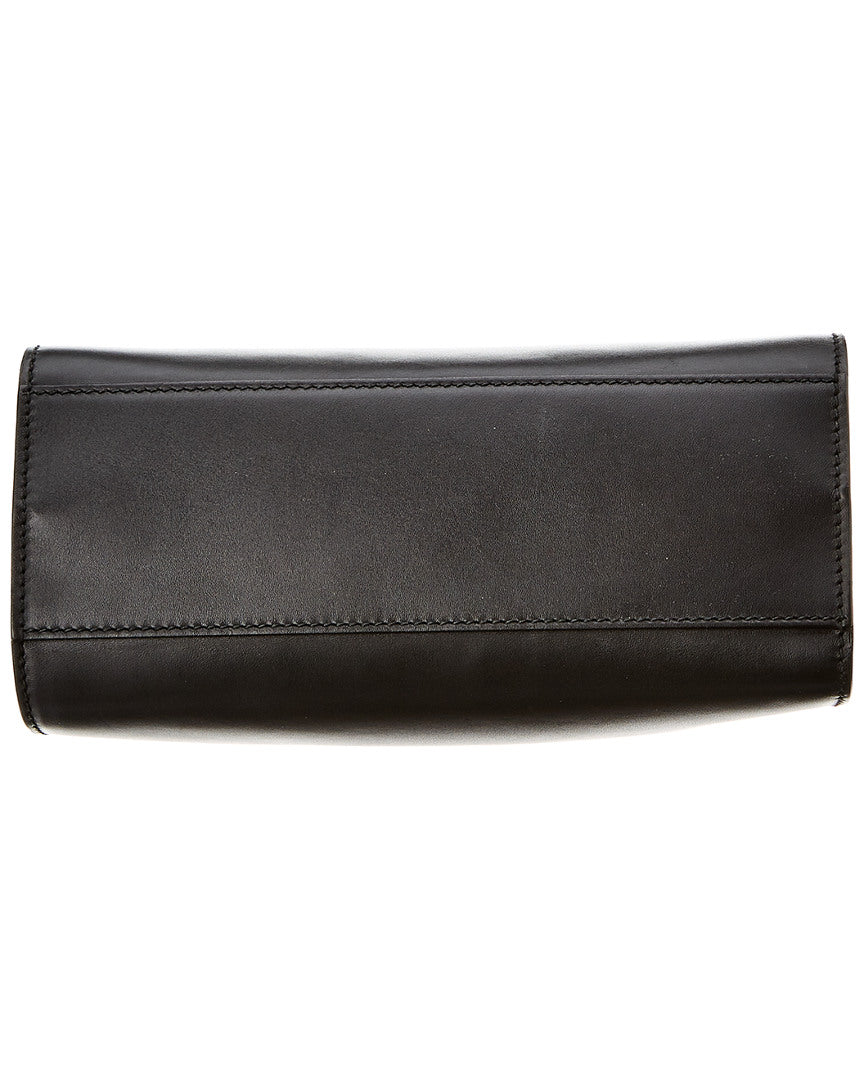 Gucci Black Leather Bamboo Nymphaea Bag (Authentic  )