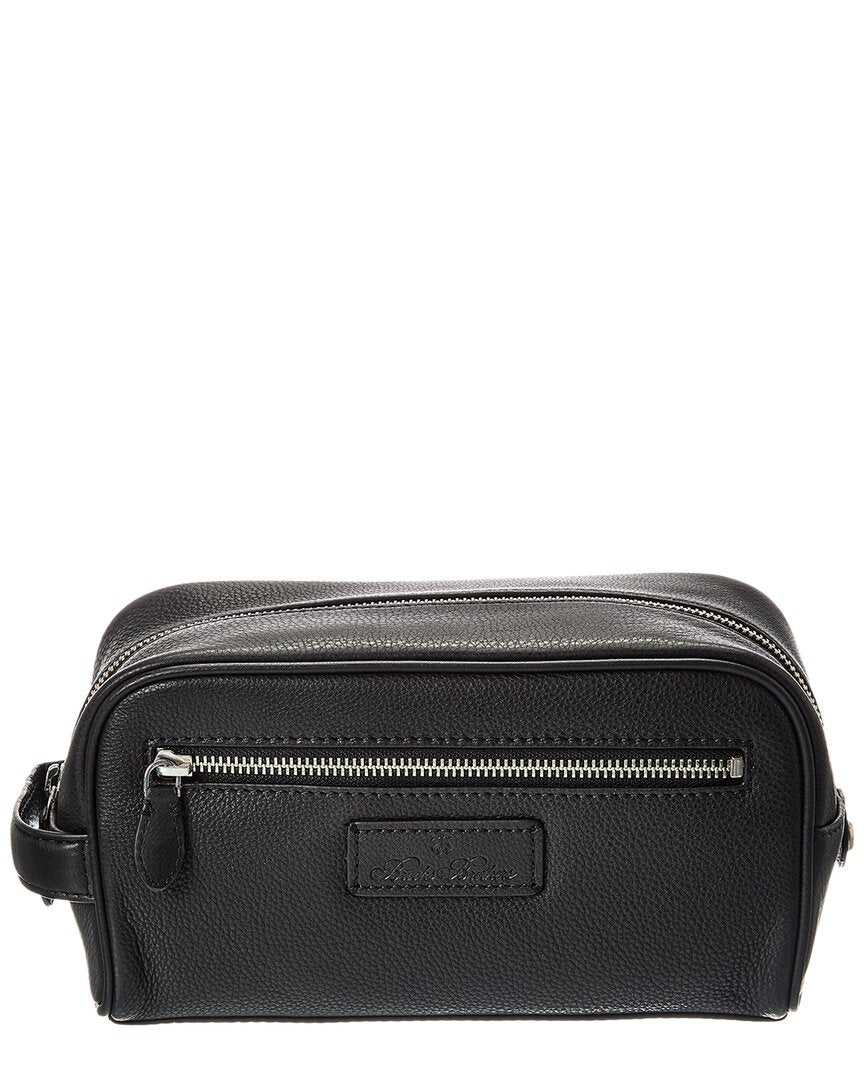 Brooks Brothers Natural Milled Textured Leather Travel Case