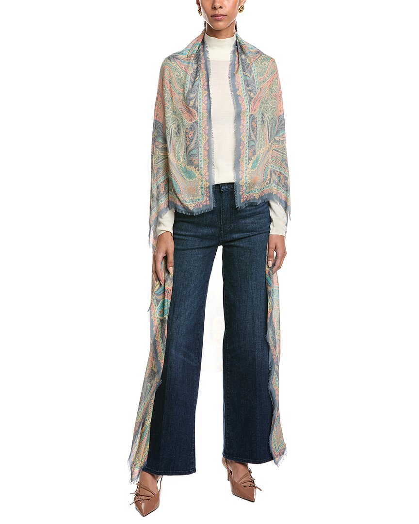 Etro Logo Silk-Blend Shawl