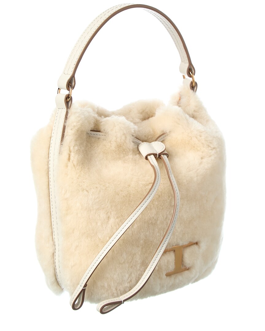 Tod’S Shearling & Leather Bucket Bag