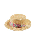 Pepa London Viola Floral Bow Detail Boater Hat