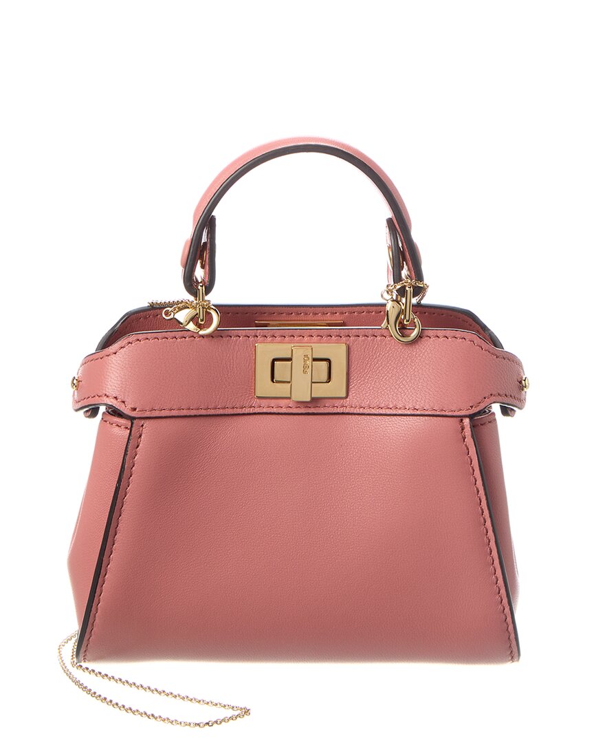 Fendi Nano Peekaboo Leather Clutch