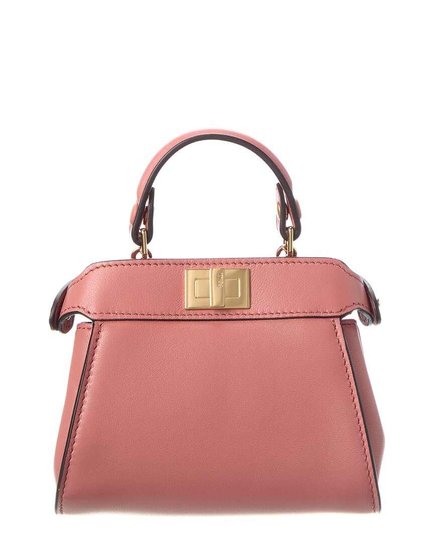 Fendi Nano Peekaboo Leather Clutch