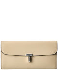 Toteme T-Lock Fold-Over Leather Continental Wallet