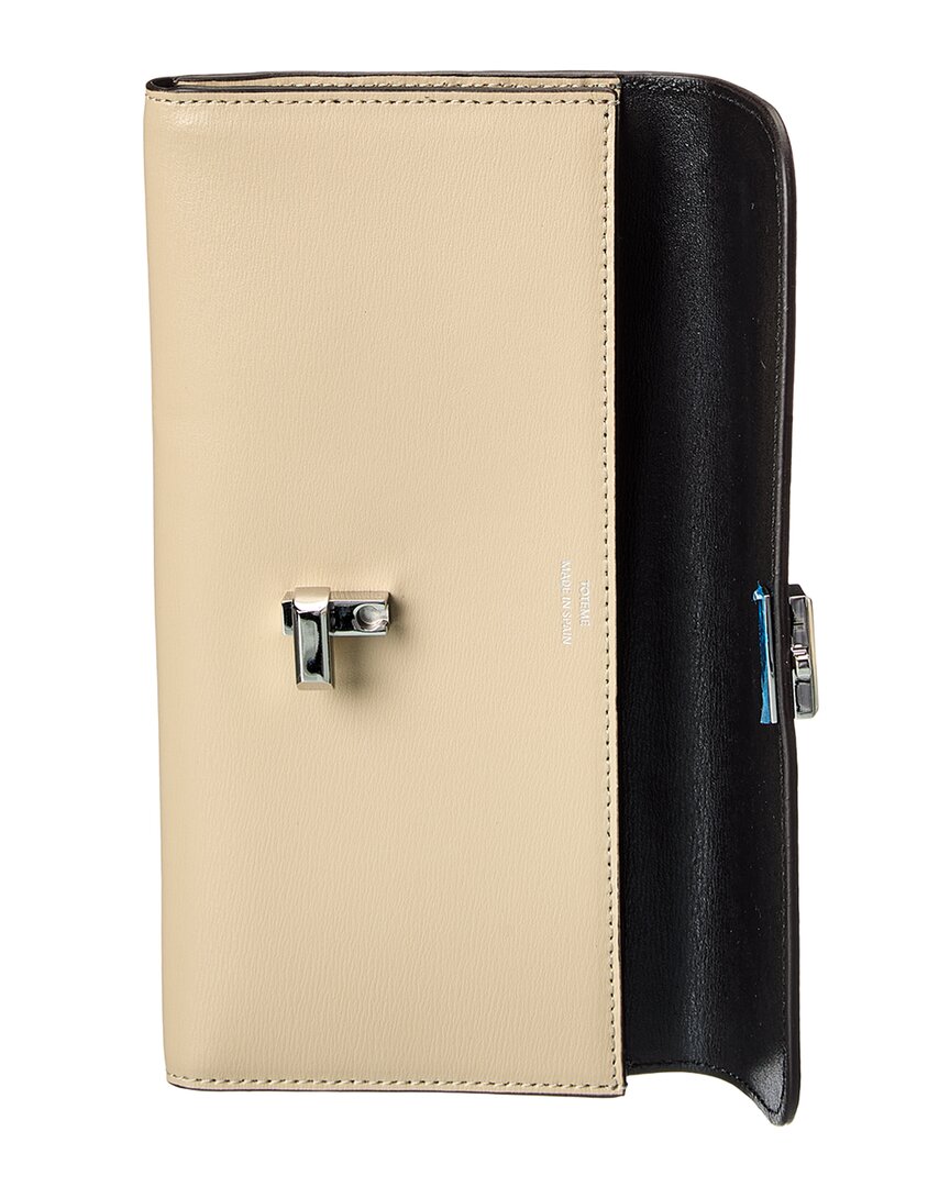 Toteme T-Lock Fold-Over Leather Continental Wallet