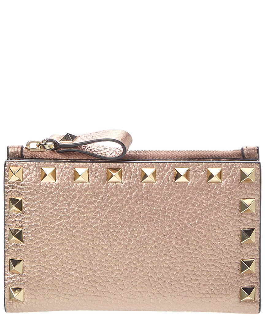 Valentino Rockstud Grainy Leather Card Holder