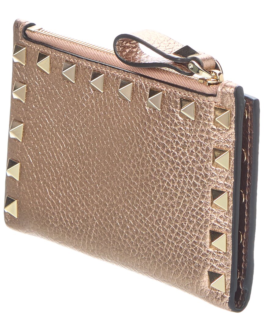 Valentino Rockstud Grainy Leather Card Holder