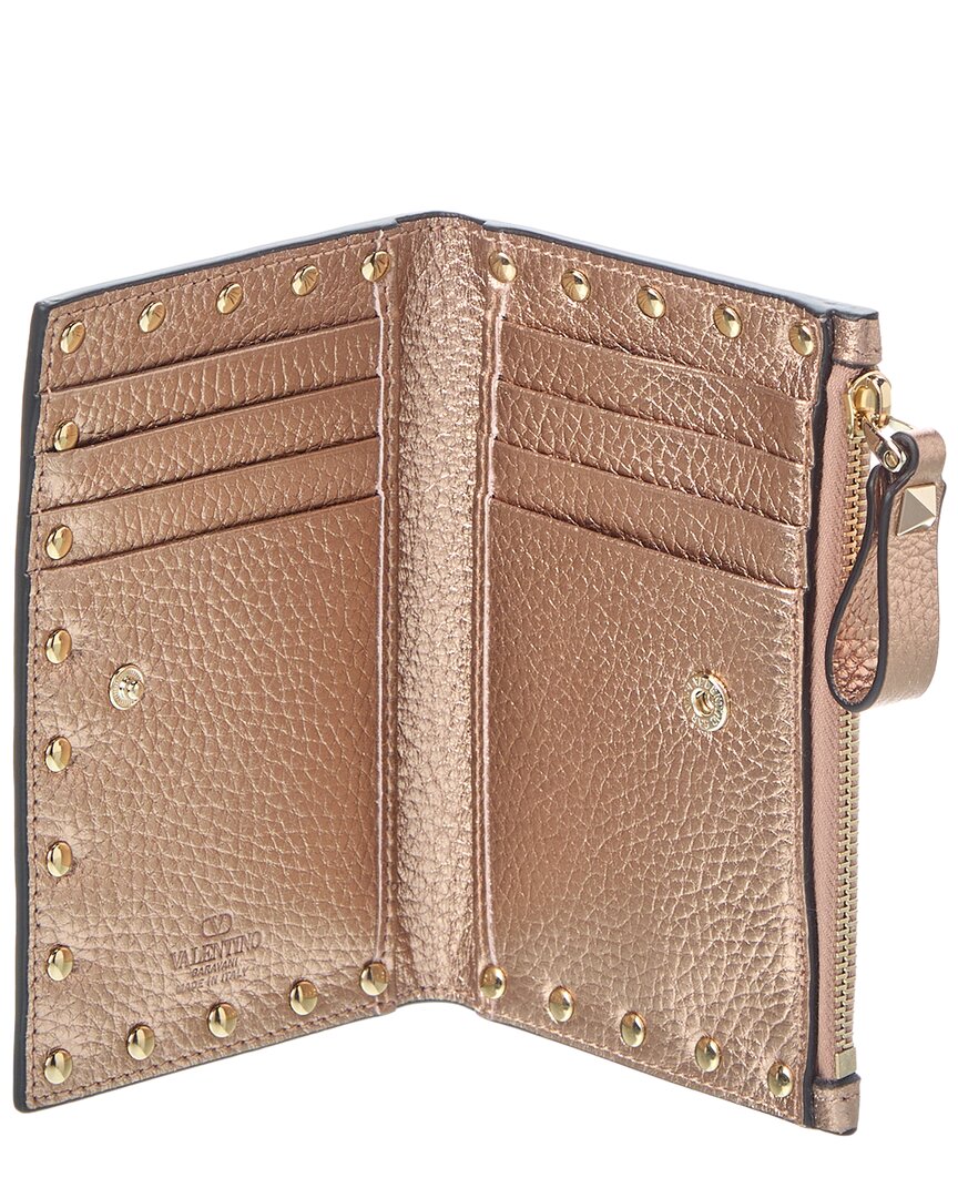 Valentino Rockstud Grainy Leather Card Holder