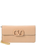 Valentino Vsling Grainy Leather Wallet On Chain
