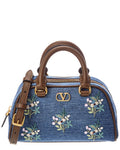Valentino Vlogo Signature Denim Clutch