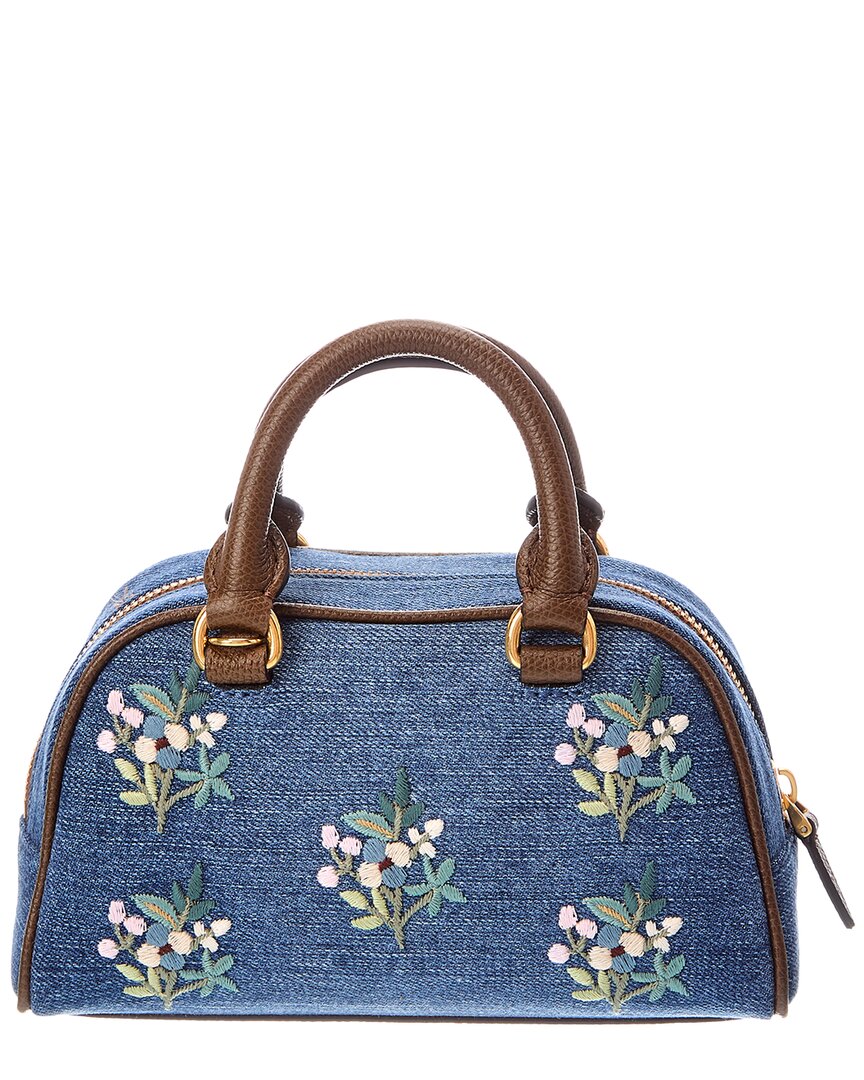 Valentino Vlogo Signature Denim Clutch