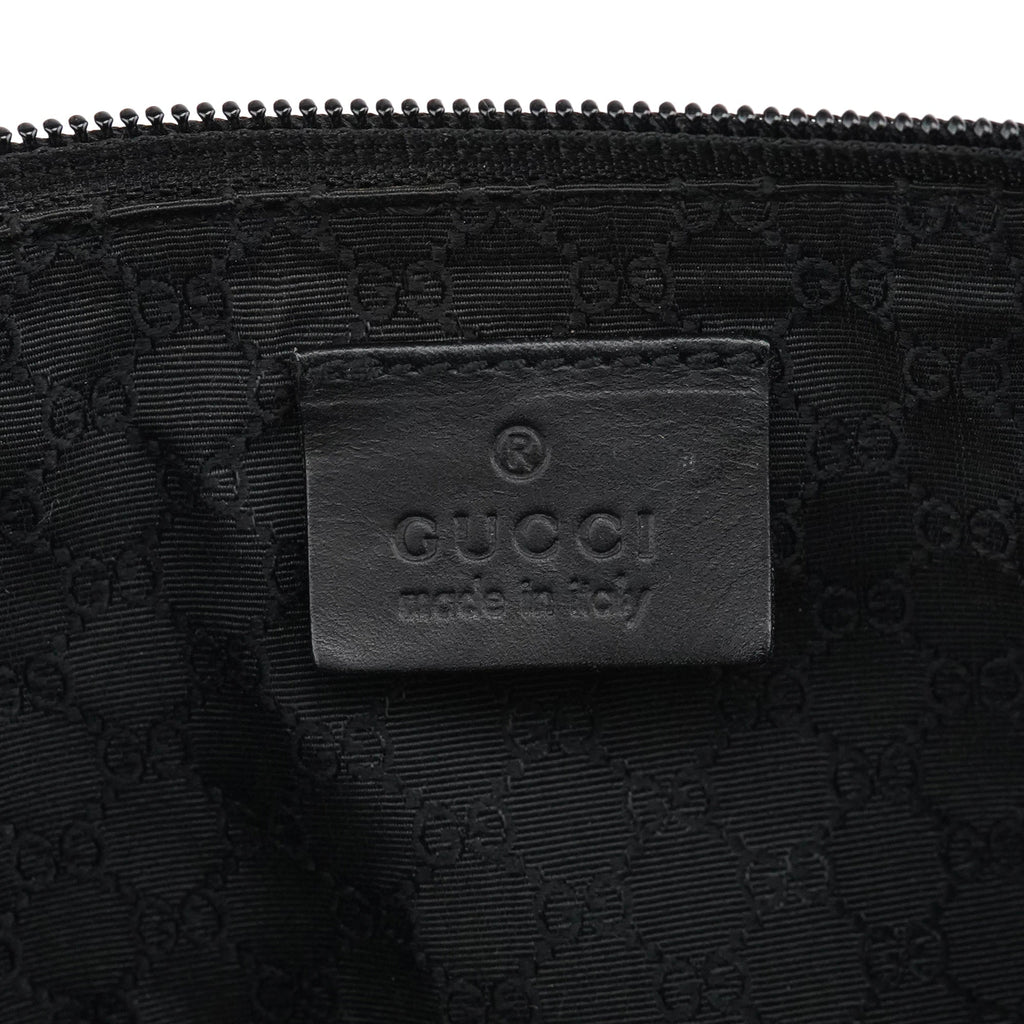 07198 Beige Black Canvas Boat Pochette