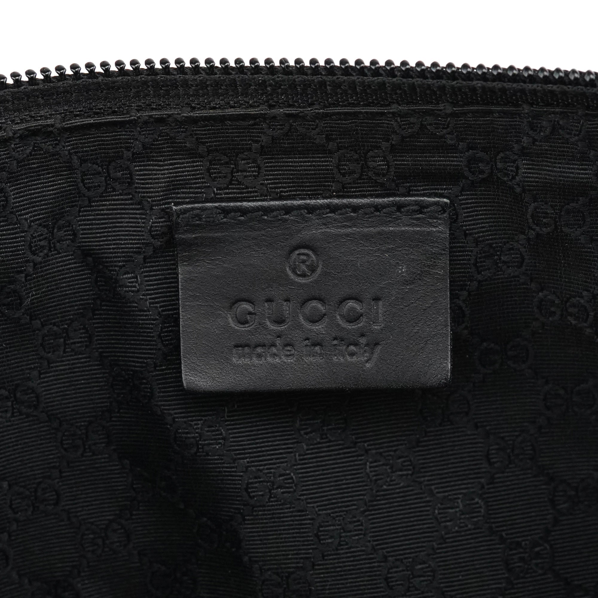 07198 Beige Black Canvas Boat Pochette