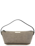 07198 Beige Black Canvas Boat Pochette